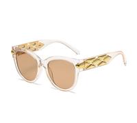 GGYTMQL Fashion Cat's Eye Big Frame Fried Dough Twists Wide Leg Sunglasses Women's Vintage Premium Sunvisor UV400