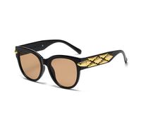GGYTMQL Fashion Cat's Eye Big Frame Fried Dough Twists Wide Leg Sunglasses Women's Vintage Premium Sunvisor UV400