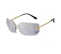 GGYTMQL Fashion Rimless Rectangle Sunglasses for Women Luxury Silver Frameless Sun Glasses Female UV400