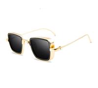 GGYTMQL Fashion Square Metal Men Sunglasses Vintage Anti-reflective Mirror Glasses Classic Design Women Sun Glasses Uv400