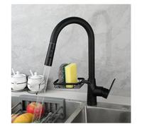 GGYTMQL Faucet, Grey Pull Down Kitchen Faucet Single-Handle High Arc Swan-Neck Modern Kitchen Sink Faucets Mixer with Storage Rack Beauty Comes