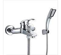 GGYTMQL Faucets,Take a Shower Faucet Tap Bathtub Water-Tap into The Wall All Bwater Triple Cold Heat Mixing Complete Set All Triple Faucet