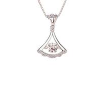 GGYTMQL Female S925 Silver high-end Pendant Niche Design Jewelry Skirt Necklace (White)