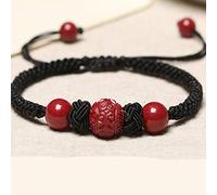 GGYTMQL feng Shui Bracelet, Auspicious Cloud Pineapple Knot Stretchy Bangle Strong Talisman Amulet Attract Money Good Luck Protection,Red (Color : Re Cinnabar (Style : Gold)