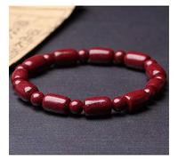 GGYTMQL Feng Shui Wealth Bracelet Natural Cinnabar Purple Cinnabar Bucket Beads Raw Ore Attract Lucky Money Gift Bangle for Women/Men Bring Prosperity Cinnabar