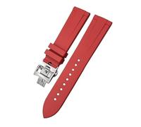 GGYTMQL FKM WatchBand 19mm 20mm 21mm 22mm For Colorful Soft Fluorine Rubber Watch Strap Butterfly Clasp