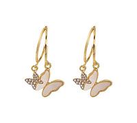 GGYTMQL Flash Butterfly Stud Earrings Ladies High End Light Luxury Design Earrings Earrings for Women Dangling