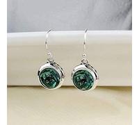 GGYTMQL for chinese style eardrop 925 hollow women fashion green crystal sterling jewelry korean earrings