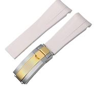 GGYTMQL for Rubber Watch Strap Male ditongna Green Water Ghost Diver Green Silicone 20mm 21mm Watch Band (Color : Blue-Room Rose, Size : 21mm)