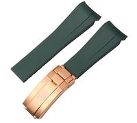 GGYTMQL for Rubber Watch Strap Male ditongna Green Water Ghost Diver Green Silicone 20mm 21mm Watch Band (Color : Blue-Room Rose, Size : 21mm)