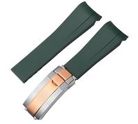 GGYTMQL for Rubber Watch Strap Male ditongna Green Water Ghost Diver Green Silicone 20mm 21mm Watch Band (Color : Blue-Room Rose, Size : 21mm)