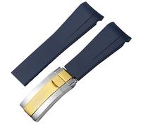 GGYTMQL for Rubber Watch Strap Male ditongna Green Water Ghost Diver Green Silicone 20mm 21mm Watch Band (Color : Blue-Room Rose, Size : 21mm)