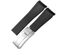 GGYTMQL for Rubber Watch Strap Male ditongna Green Water Ghost Diver Green Silicone 20mm 21mm Watch Band (Color : Blue-Room Rose, Size : 21mm)