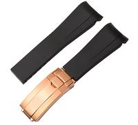 GGYTMQL for Rubber Watch Strap Male ditongna Green Water Ghost Diver Green Silicone 20mm 21mm Watch Band (Color : Blue-Room Rose, Size : 21mm)