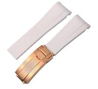 GGYTMQL for Rubber Watch Strap Male ditongna Green Water Ghost Diver Green Silicone 20mm 21mm Watch Band (Color : Blue-Room Rose, Size : 21mm)