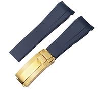 GGYTMQL for Rubber Watch Strap Male ditongna Green Water Ghost Diver Green Silicone 20mm 21mm Watch Band (Color : Blue-Room Rose, Size : 21mm)