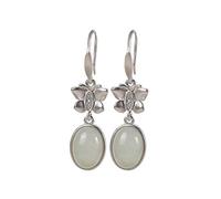 GGYTMQL for women, chinese style eardrop s nephrite sapphire personality butterfly temperament female earrings white jade