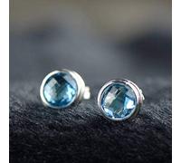 GGYTMQL for women, chinese style eardrop s925 jewelry inlaid natural blue topaz faceted brilliant temperament fashion earrings assortment