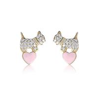GGYTMQL for women, puppy animal jewelry drop glaze and arrow zircon heart shaped dog earrings,