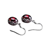 GGYTMQL for women, s retro palace style sunflower woman red zircon marcasite thai earrings earring