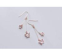 GGYTMQL for women, s925 earrings female korean fashion cute five-pointed star diamond soft rose