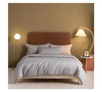 GGYTMQL Four piece bedding set Bed Four Pieces Set, Grayish Purple Solid Color Duvet Cover Bed/Fitted Sheet Pillowcases King Luxury Soft 1000TC Cotton Bedding (Purple-Queen size 4 pcs