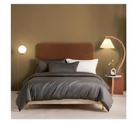 GGYTMQL Four piece bedding set Bed Four Pieces Set, Grayish Purple Solid Color Duvet Cover Bed/Fitted Sheet Pillowcases King Luxury Soft 1000TC Cotton Bedding (Purple-Queen size 4 pcs