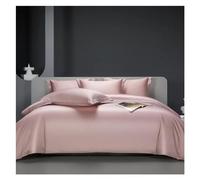 GGYTMQL Four piece bedding set Premium 100% Egyptian Cotton Solid white pink Bedding Set Soft Twin Double Queen King Duvet Cover flat/Fitted Sheet Pillowcases Bed four pieces set,