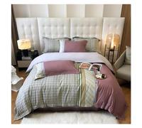 GGYTMQL Four piece bedding set Stars Printed Duvet Cover King Queen Twin Bedding 4pcs Flat Quilted Fitted sheet Elastic Soft Two Pillowcases Bed four pieces set,