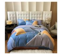 GGYTMQL Four piece bedding set Stars Printed Duvet Cover King Queen Twin Bedding 4pcs Flat Quilted Fitted sheet Elastic Soft Two Pillowcases Bed four pieces set,