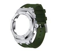 GGYTMQL GA2100 5rd Model Home Oak Metal Bezel Silicone Strap Simple In-one Watch Bands For GA2100/2110 Accessories