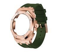 GGYTMQL GA2100 5rd Model Home Oak Metal Bezel Silicone Strap Simple In-one Watch Bands For GA2100/2110 Accessories