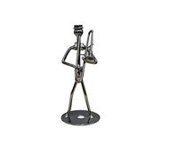 GGYTMQL Garden Ornament 13Cm Iron Music Band Figurine Metal Musician Model Iron Music Player Crafts Vintage Office Home Decor 5