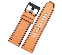 GGYTMQL Genuine Leather watchband for Diesel Watch Belt DZ4476/4482 DZ7408 7406 4318 Strap 22 24 26 28mm Large Size Men Wrist Watch Band (Color : 15 Brown Rose Gold, Size : Black Black Clasp)