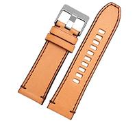 GGYTMQL Genuine Leather watchband for Diesel Watch Belt DZ4476/4482 DZ7408 7406 4318 Strap 22 24 26 28mm Large Size Men Wrist Watch Band (Color : 15 Brown Rose Gold, Size : Black Black Clasp)