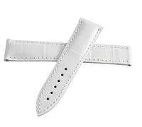 GGYTMQL Genuine Omega Seamaster 18mm White Leather Watch Band Strap 98000242 GAF