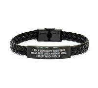 GGYTMQL Gifts from Mom, Unique Landscape Architect Braided Leather Bracelet for Landscape Architect Friends and Family - Funny, Small, Leather, no gemstone