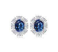 GGYTMQL Girl Products 4 Moissanite Stud Earrings for Women D Color S925 Sterling Silver Lab Created Diamond Stud Earrings Exquisite Elegant Oval Design Perfect for Daily Wear Wedding Gifts