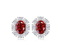 GGYTMQL Girl Products 4 Moissanite Stud Earrings for Women D Color S925 Sterling Silver Lab Created Diamond Stud Earrings Exquisite Elegant Oval Design Perfect for Daily Wear Wedding Gifts