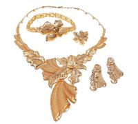 GGYTMQL Girl Products 4 Pcs Sparkling Bridesmaid Bridal Jewelry Sets for Women Crystal Necklace Bracelet Earrings Ring Sets Women's Jewelry Sets for Wedding Engagement Prom Party Gifts