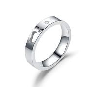 GGYTMQL Girl Products Couple Rings Baby Feet Stainless Steel Rings Hollow Footprints Wedding Jewelry Promise Bands Gifts