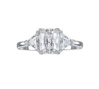 GGYTMQL Girl Products Dazzling 2 Moissanite Engagement Rings for Women Radiant Cut D Color S925 Sterling Silver Lab Created Diamond Rings Perfect for Daily Wear Parties Wedding Gifts