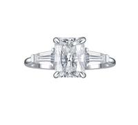 GGYTMQL Girl Products Dazzling 2CT Moissanite Rings for Women Radiant Cut D Color S925 Sterling Silver Lab Created Diamond Rings Perfect for Daily Wear Parties Wedding Gifts