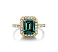 GGYTMQL Girl Products Dazzling 3 Moissanite Rings for Women Emerald Cut D Color S925 Sterling Silver Lab Created Diamond Rings Perfect for Daily Wear Parties Wedding Birthday Gifts