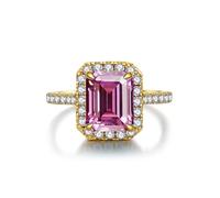 GGYTMQL Girl Products Dazzling 3 Moissanite Rings for Women Emerald Cut D Color S925 Sterling Silver Lab Created Diamond Rings Perfect for Daily Wear Parties Wedding Birthday Gifts
