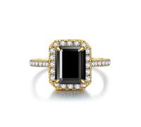 GGYTMQL Girl Products Dazzling 3 Moissanite Rings for Women Emerald Cut D Color S925 Sterling Silver Lab Created Diamond Rings Perfect for Daily Wear Parties Wedding Birthday Gifts