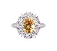 GGYTMQL Girl Products Dazzling 3 Moissanite Rings for Women Oval Cut D Color S925 Sterling Silver Lab Created Diamond Rings Perfect for Daily Wear Parties Wedding Birthday Gifts