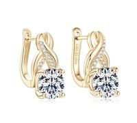 GGYTMQL Girl Products Dazzling 4 Moissanite Hoop Earrings for Women D Color S925 Sterling Silver Lab Created Diamond Earrings Hoop Perfect for Daily Wear Parties Wedding Gifts