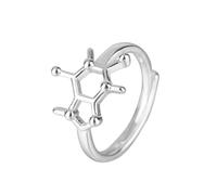 GGYTMQL Girl Products Dopamine Gene DNA Silver Color Resizable Opening Ring For Women Luxury Jewelry Gifts