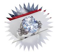 GGYTMQL Girl Products Rings Ring Jewellery Women Men Promise Wedding Super Large Oval Zirconia Women'S Ring Simple And Exquisite Butterfly Gifts